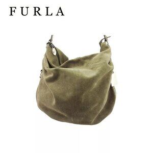 FURLA Shoulder Bag Side Shirring Authentic Used